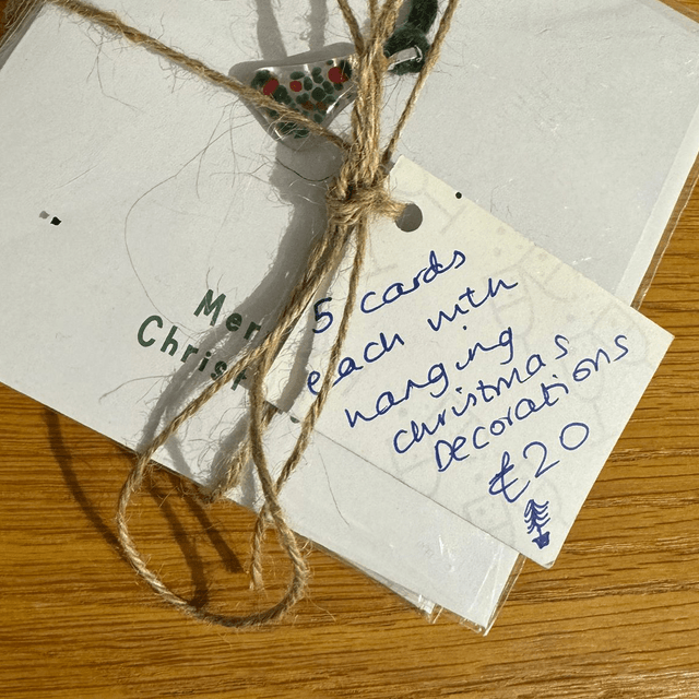 Christmas: set of 5 cards with decorations