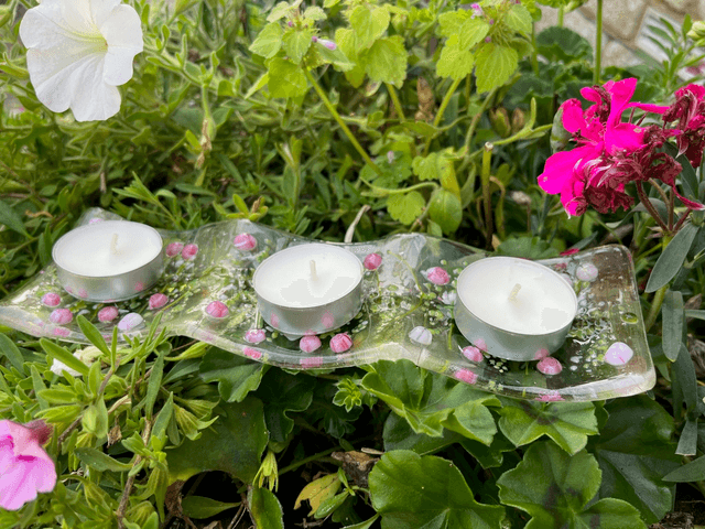 Pink triple Tea light holder