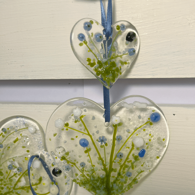 Blue Hanging Hearts 