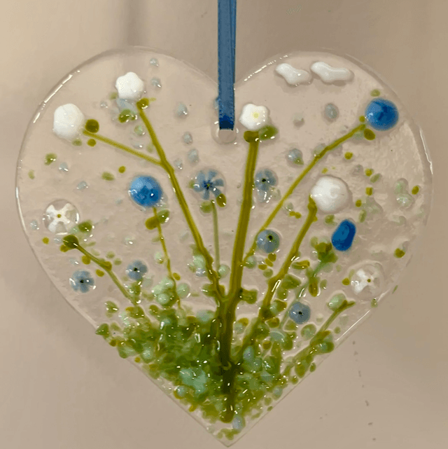 Blue Hanging Hearts 